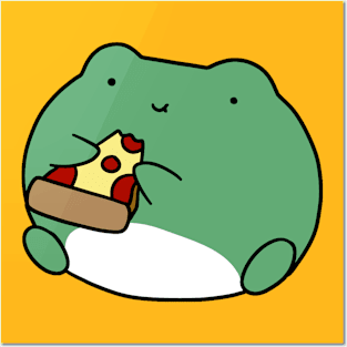 Frog Eating Pizza Posters and Art